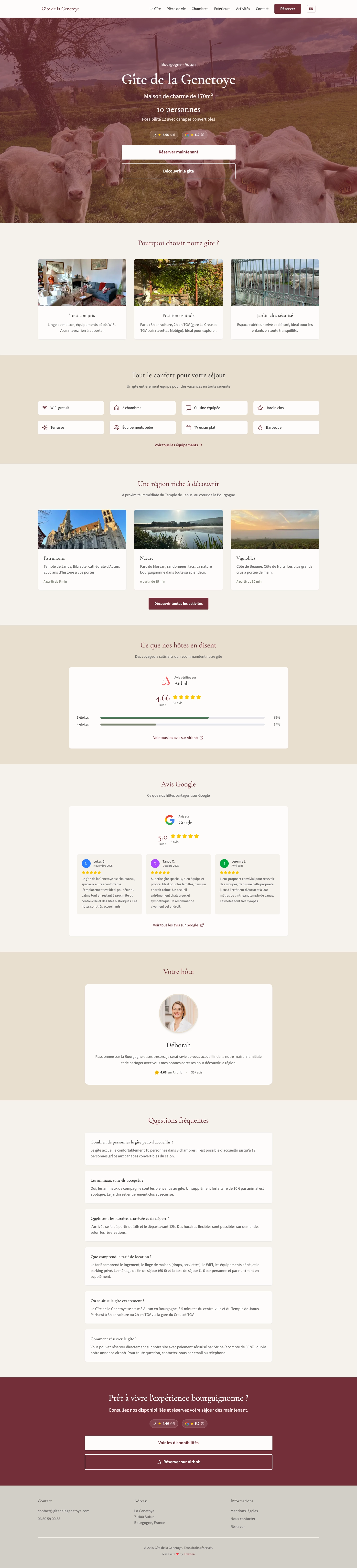 Refonte Gîte de la Génétoy — site web réalisé par Kreaxion